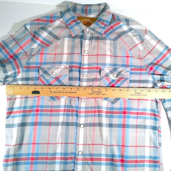 Red Camel Vintage 90's Pearl Snap Multicolor Long Sleeve Shirt Western - Picture 9 of 10
